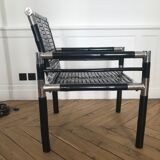 Paire de fauteuils bambou et chrome, 1970’s