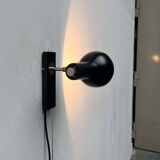 Mid-century German black minimalist wall lamp by Hustadt, 1960s.
