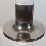 Lampadaire vintage style spatial, ampoule Temde, verre opale chromé.