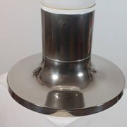 Lampadaire vintage style spatial, ampoule Temde, verre opale chromé.
