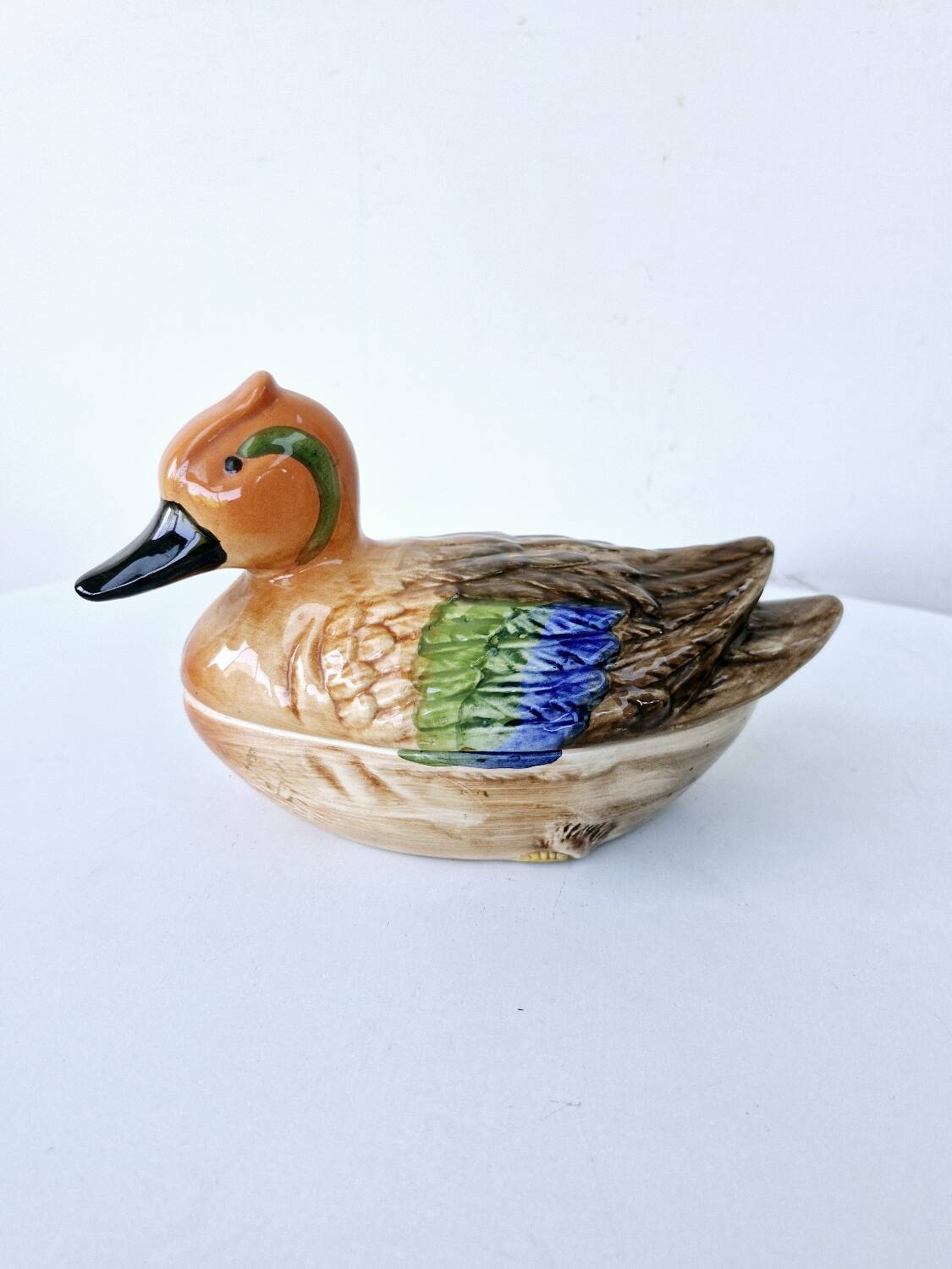 Terrine Vintage Faïence Michel Caugant Canard Sarcelle France
