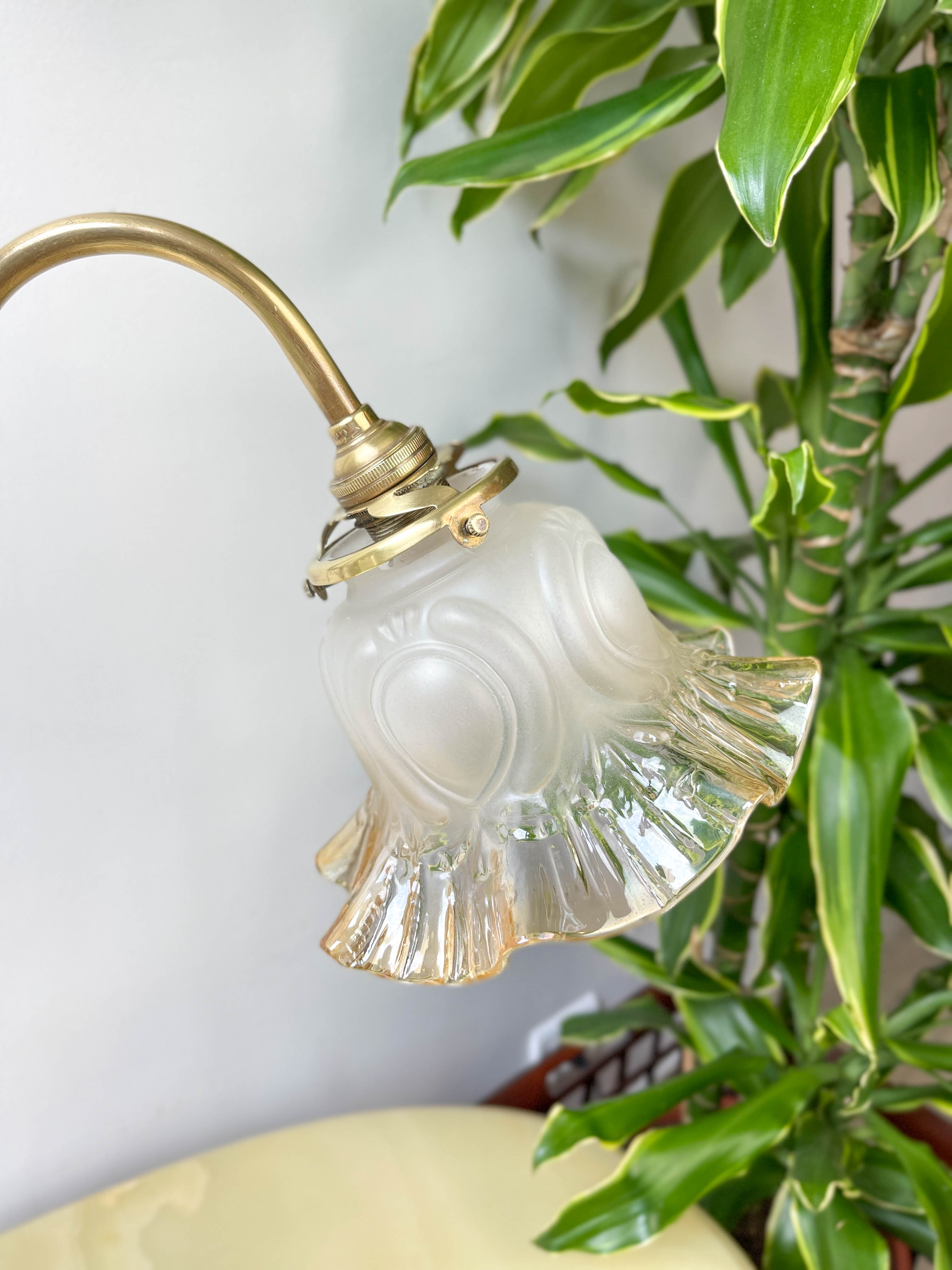 Pair of art deco style "up and down" swan neck desk lamps