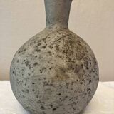 Round-bottomed vase in gray terracotta, La Borne