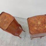 Pair of louis XV bedside tables in rosewood marquetry