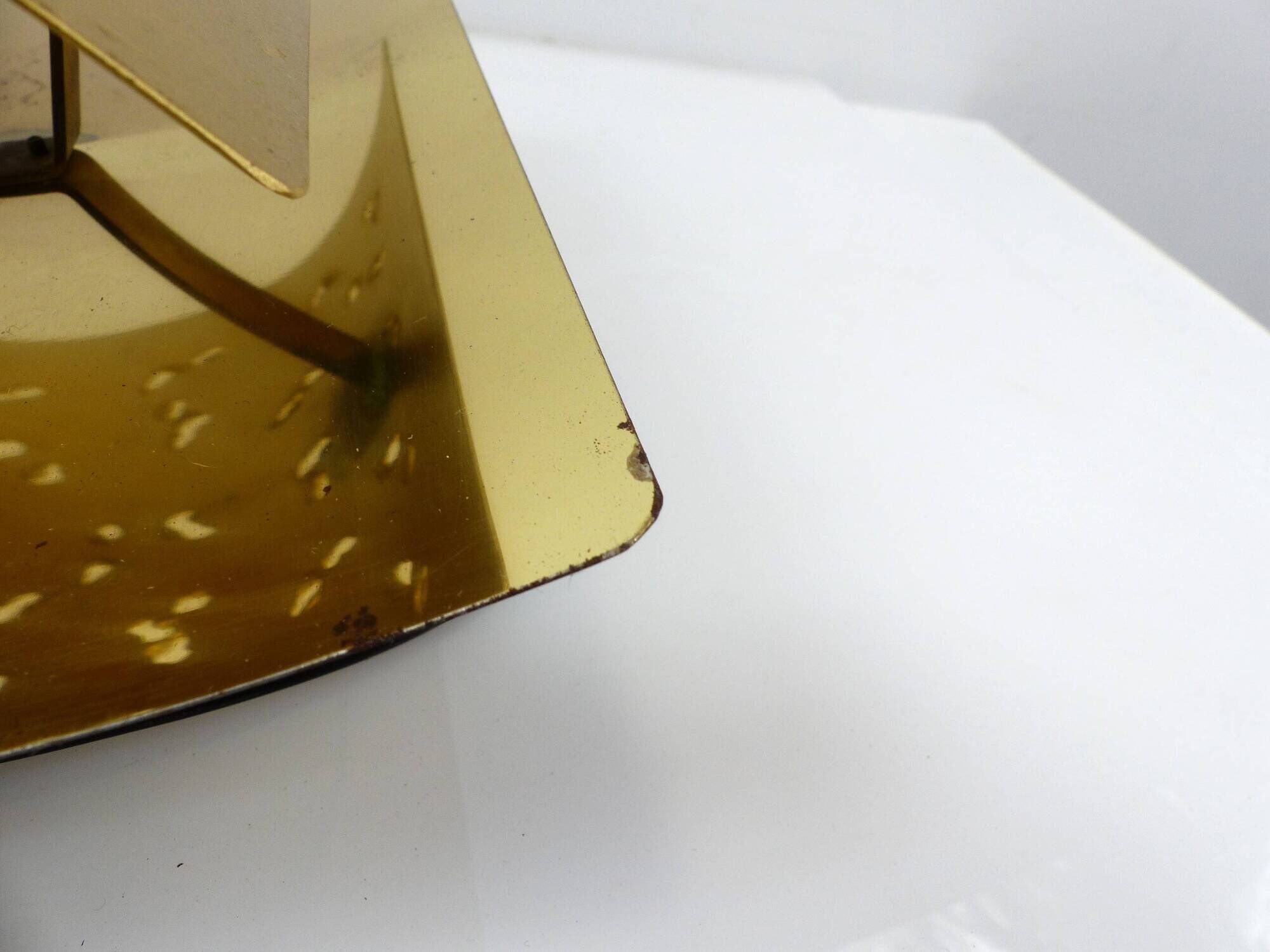 Pair of brutalist wall lights Boréns model 6477 in perforated brass – Sweden