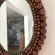 Vintage bohemian mirror in wooden beads - 22x26cm