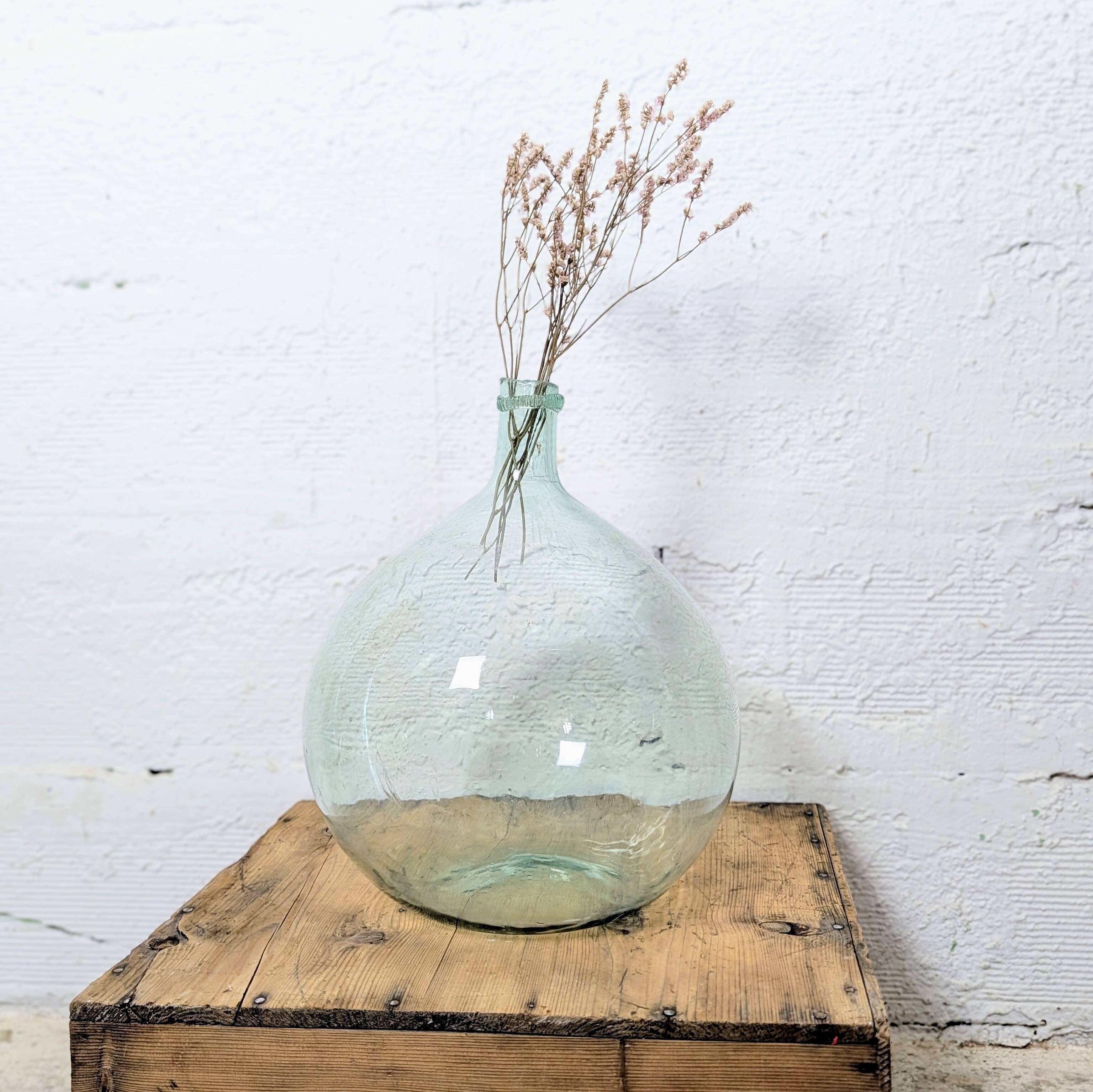 Transparent blown glass carafe