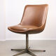 Mid-century Brown Leatherette Swivel Chair from Stol