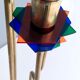 Brass, varnished metal and plexiglas floor lamp "alberelli" by c. la gaipa, 2020