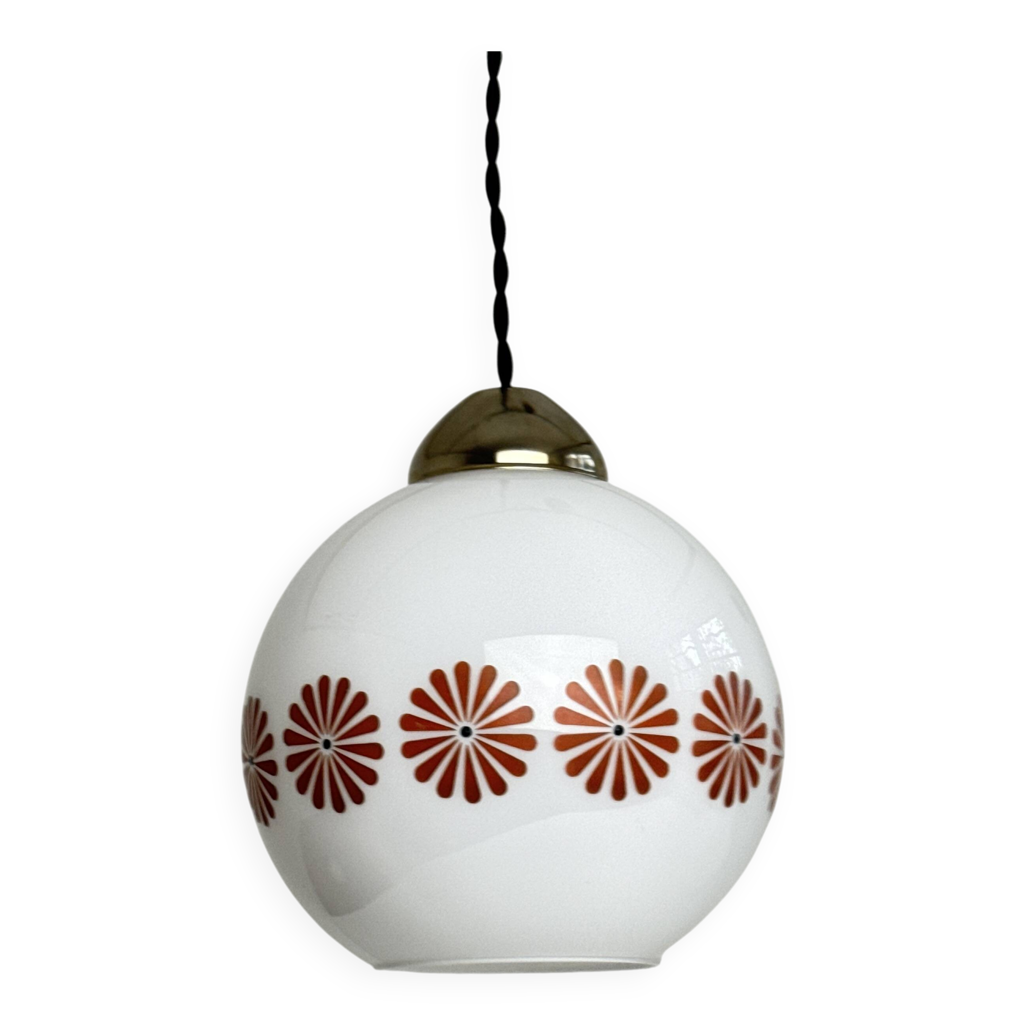 Ancienne suspensions en opaline vintage 1970