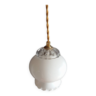 Lampe baladeuse nomade opaline blanche, 1950