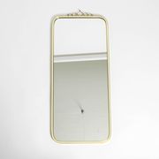 Large heavy long Mid Century brass wall mirror by Münchner Zierspiegel