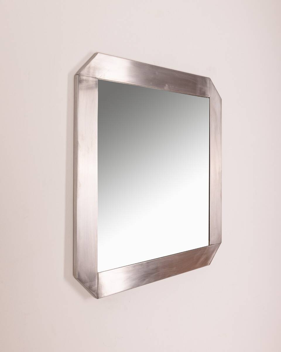 Vintage 1970s square wall mirror designed by gaetano sciolari for valenti