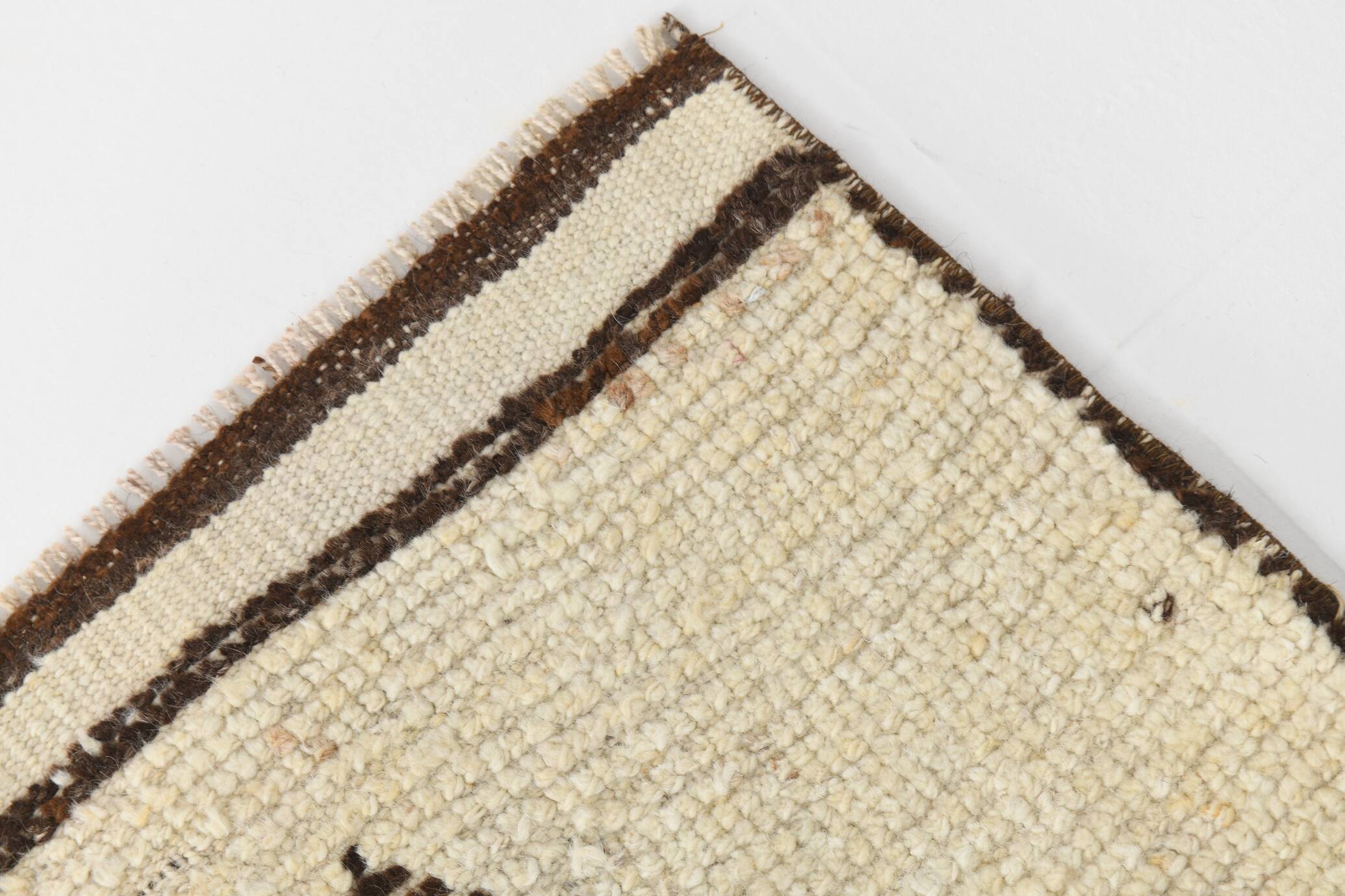 Beige Brown Oriental Persian Runner Rug, 88x351Cm