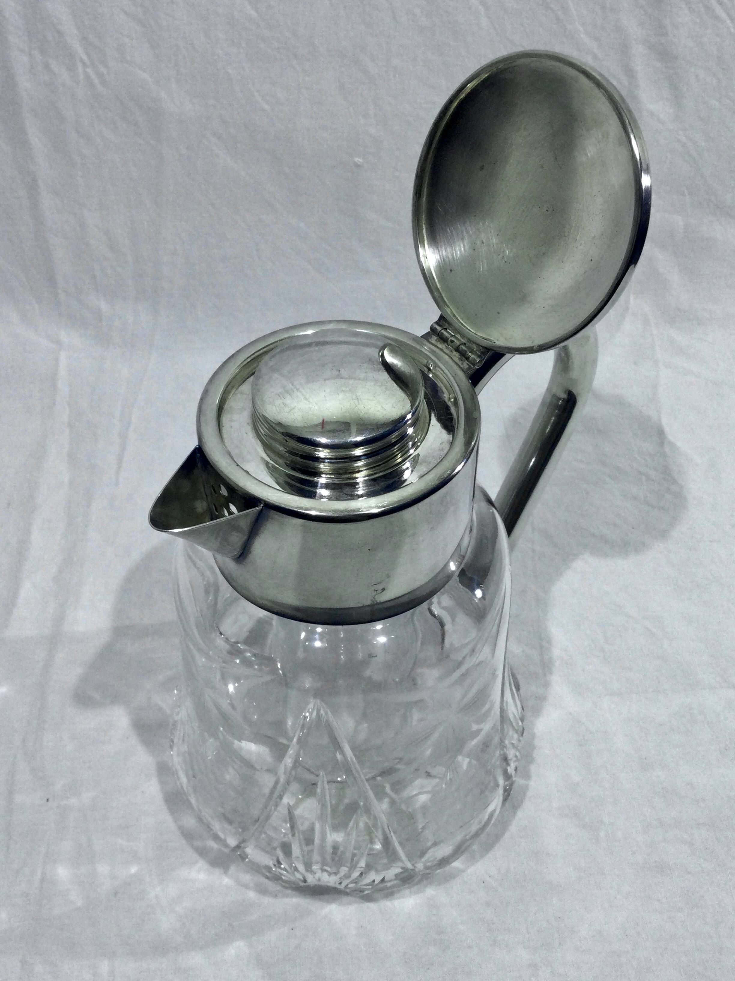 Crystal and silver-plated jug