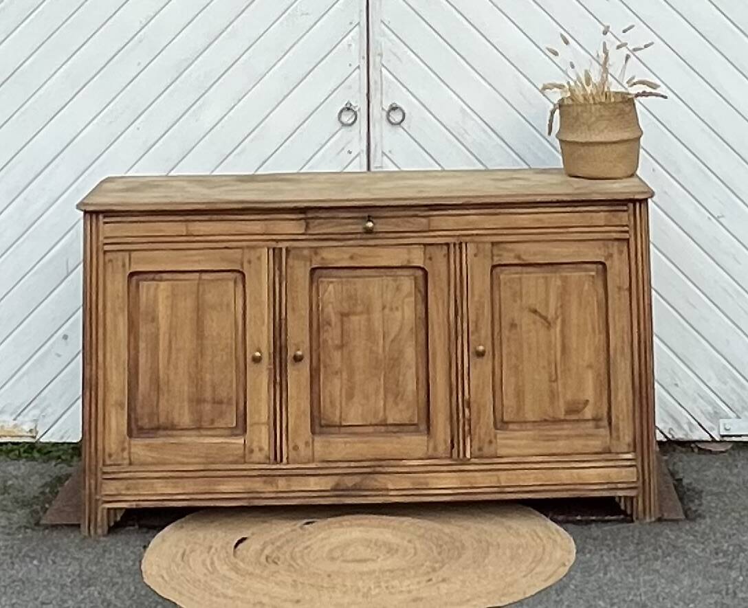 Enfilade / buffet ancien en chêne massif brut esprit campagne chic