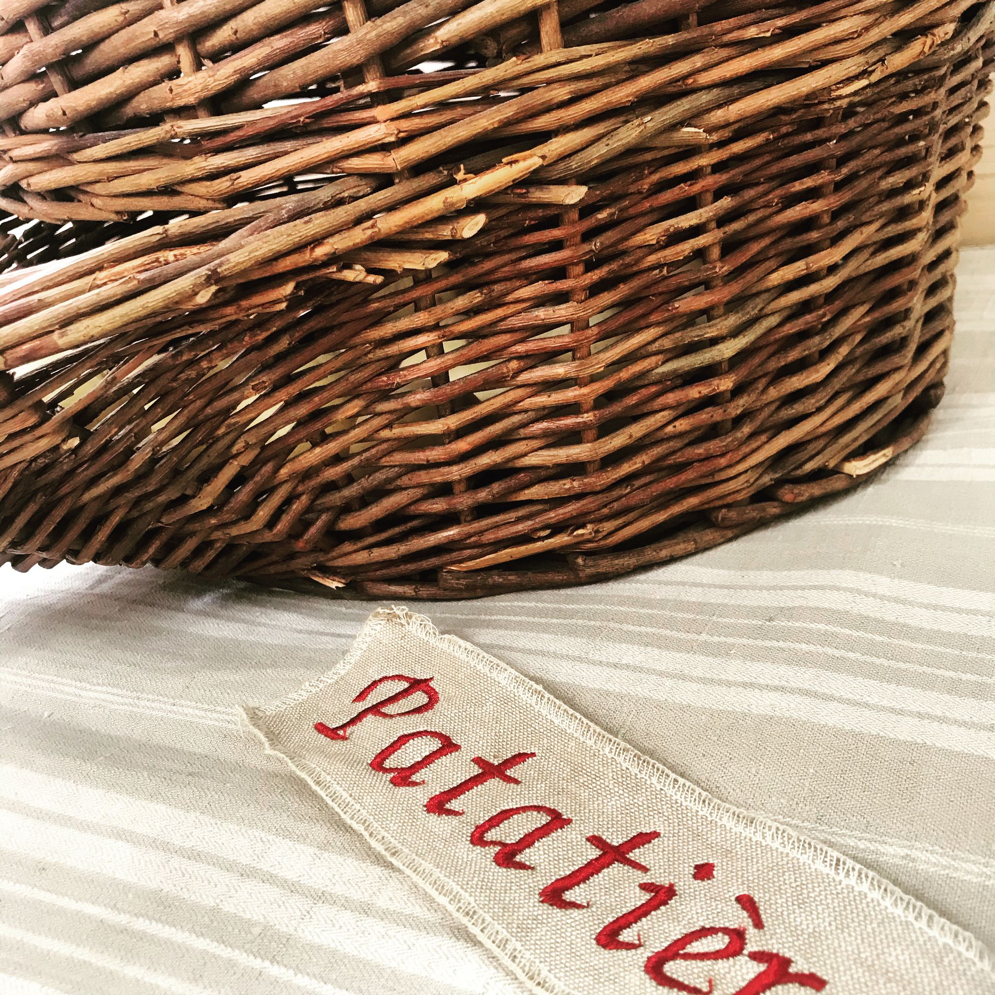 Ancient wicker patatière