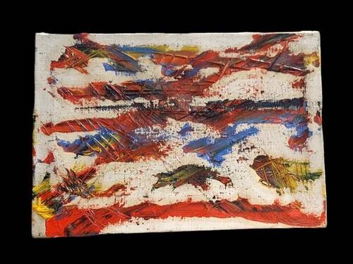 Oil Painting on Canvas Abstract Material 1970s