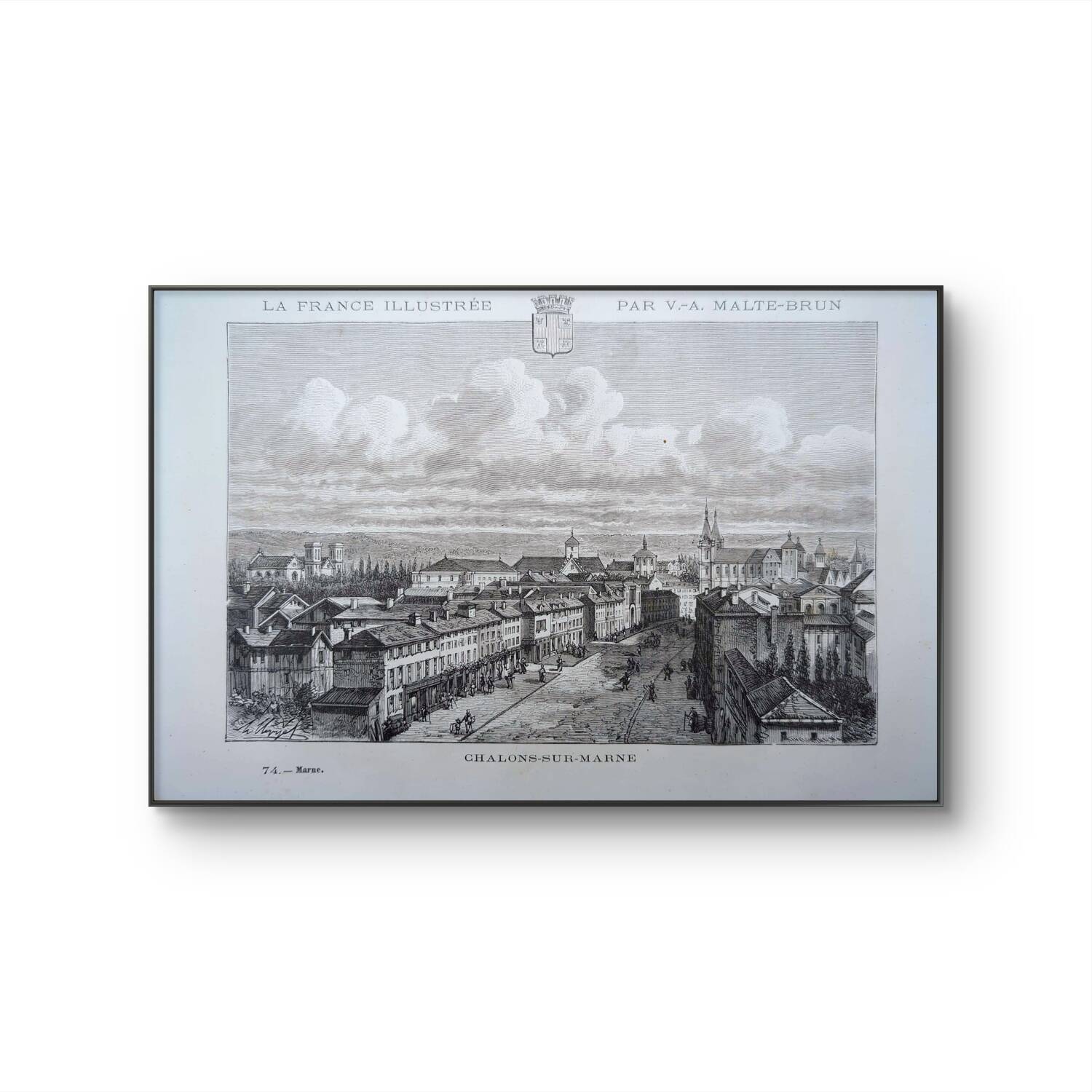 Châlons-en-Champagne, vintage engraving, printed in 1883.