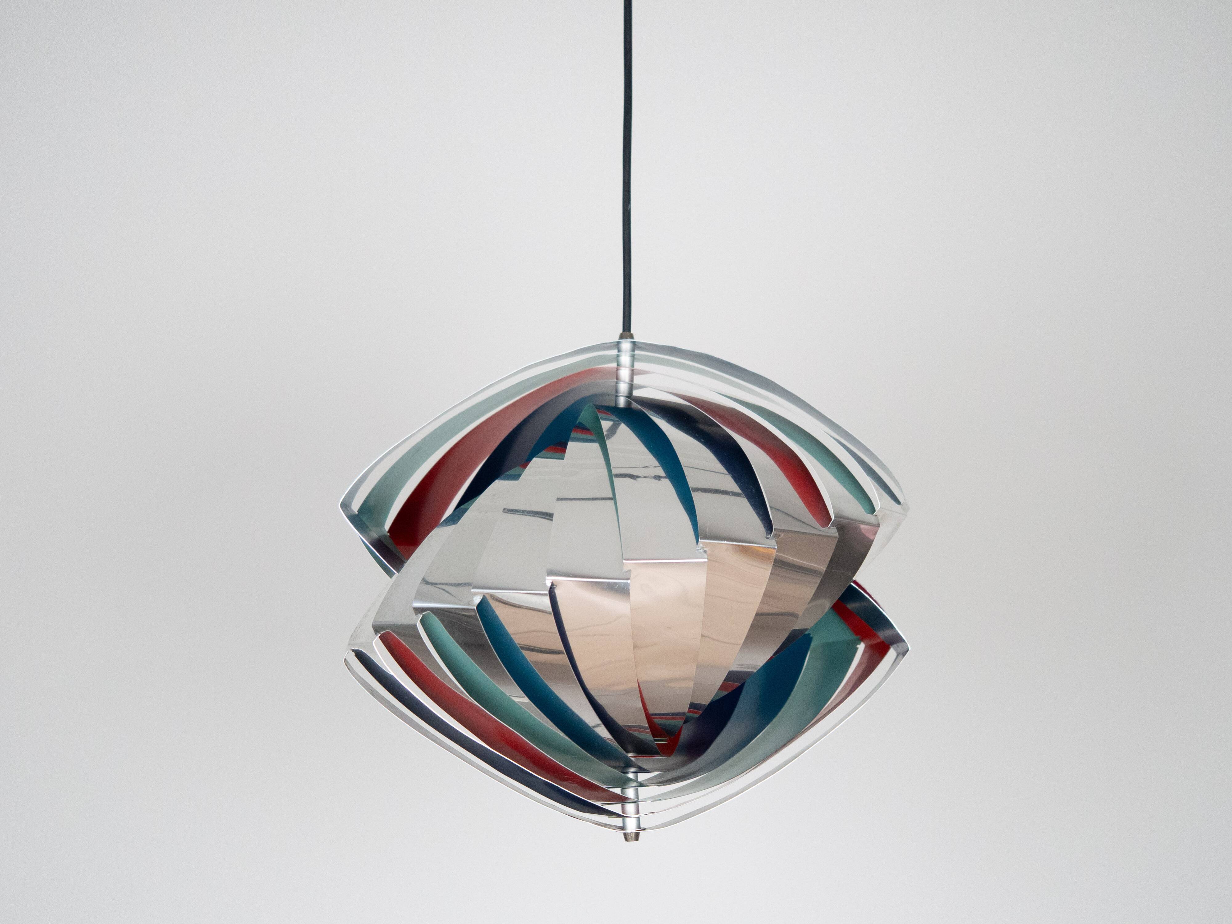Lampe suspendue vintage danoise Konkylie par Louis Weisdorf, Lyfa, 1963