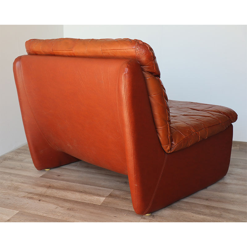 Pair of vintage 1970 patchwork leather heaters