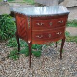 Commode ancienne marqueterie style louis xvi plateau marbre