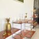 Vintage wooden string shelves