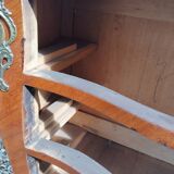 Louis xv style marble top marquetry chest of drawers