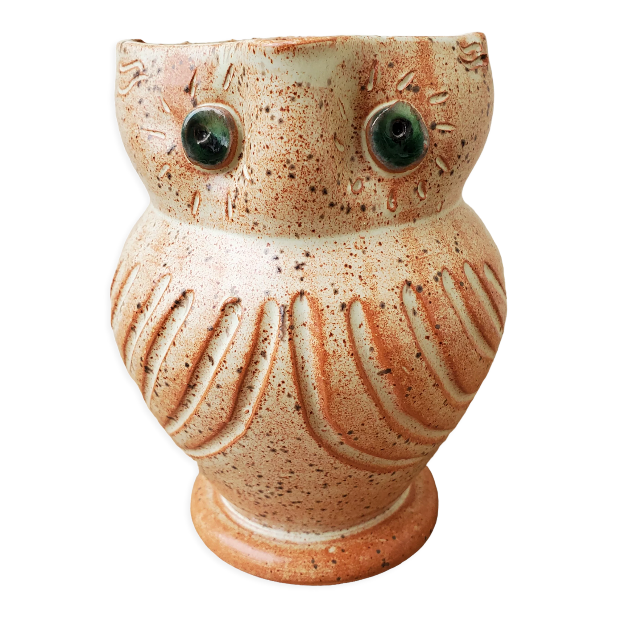 Pitcher owl terracotta vase