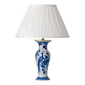 Lampe de table 'Chinoiserie' bleue et blanche de Delft, 1978, nouvel abat-jour en soie