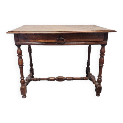 Table en chêne de style Louis XIII avec tiroir, début des années 1700.