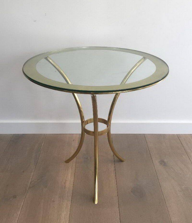 Pair of round gold side tables