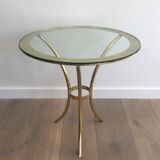 Pair of round gold side tables