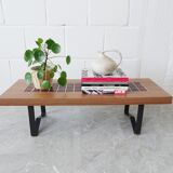 low flower bench, coffee table with tiles