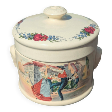 Ceramic bonbonnière Sarregemines Obernai, France Porcelain box