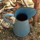 Grand Broc in enamelled sheet blue grey vintage spout + handle