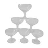 Set of 6 crystal champagne glasses engraved 40s