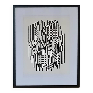 Victor vasarely sérigraphie d'après l'œuvre afa 1955