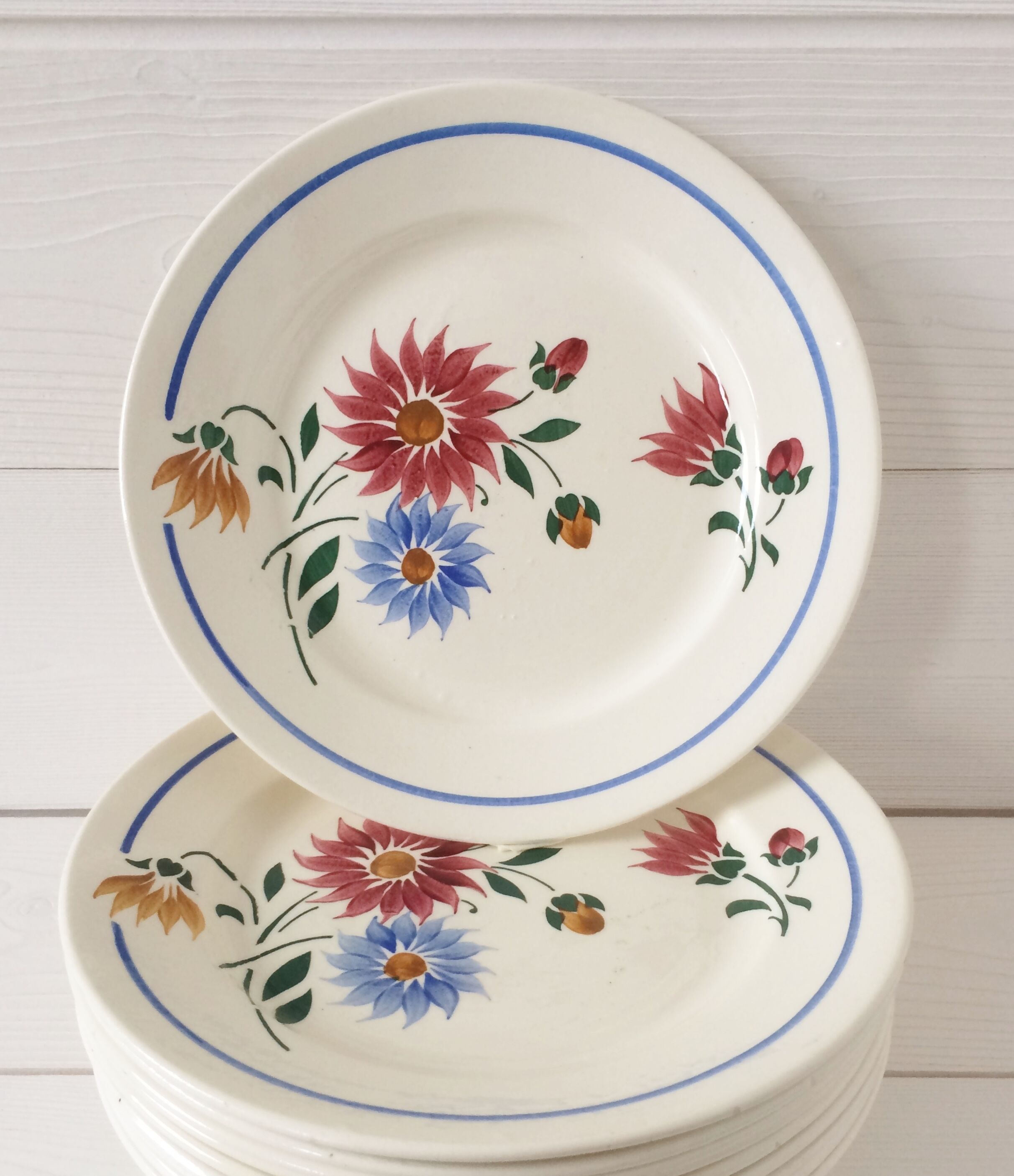Lot 6 plate das old Lunéville Art Nouveau