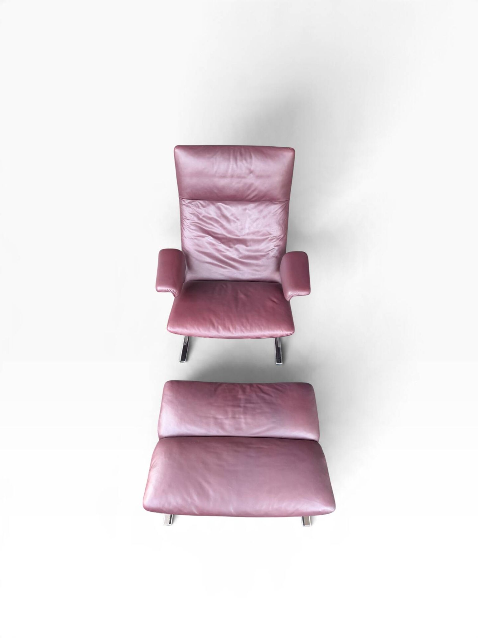 fauteuil en cuir de Sede DS-2030 avec repose-pieds