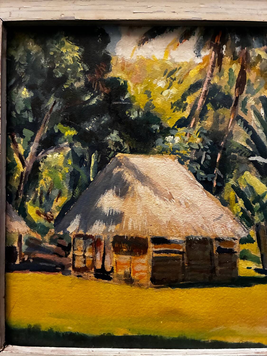 Exotic landscape painting of Tahiti from the 1940s to 1960s.