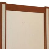 Teak spiegel met zilverkleurige accenten