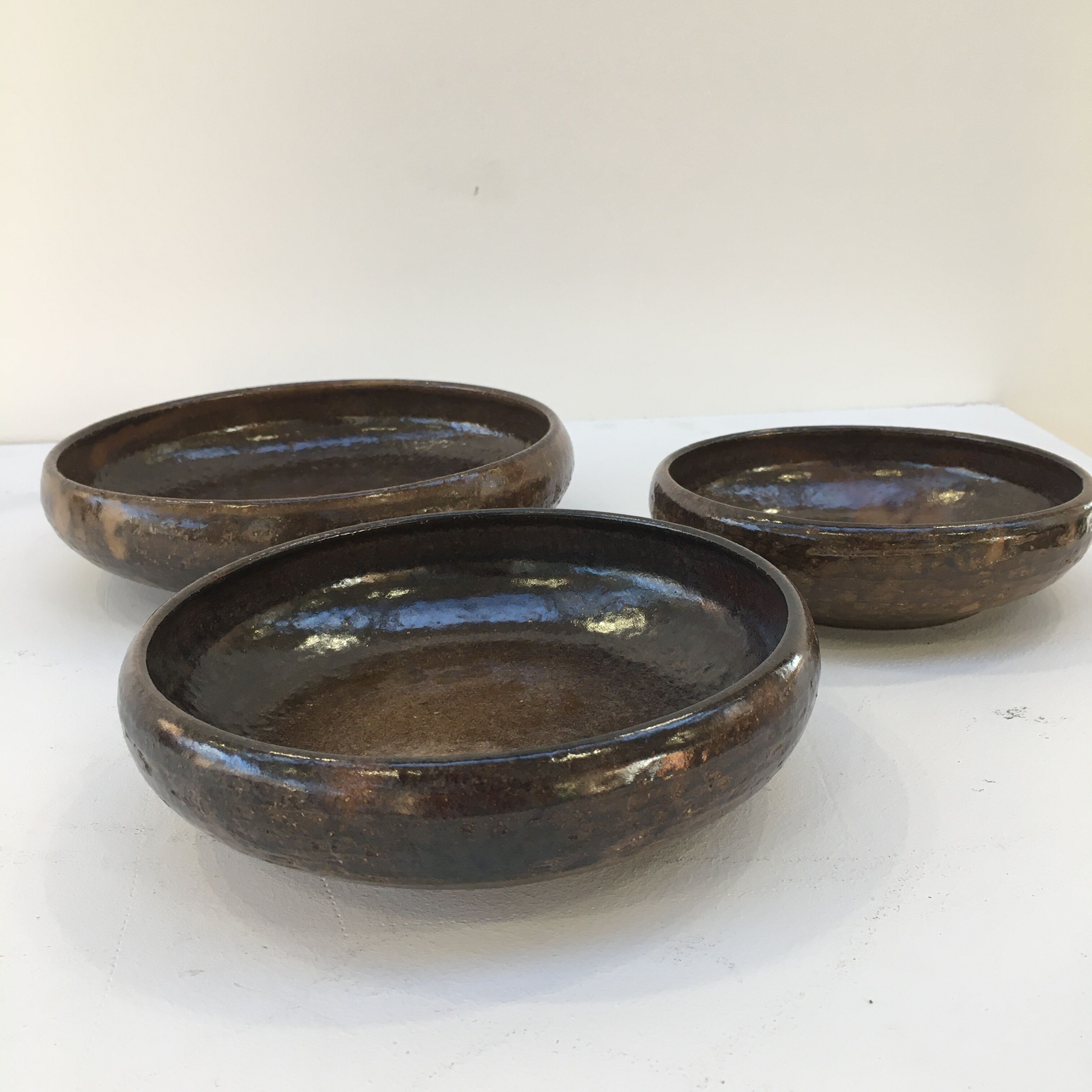 Series of three hollow plates in Jean Marais ceramic