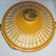 Art Deco milk pot, enamelled sheet as coffee maker, yellow and white signed BB