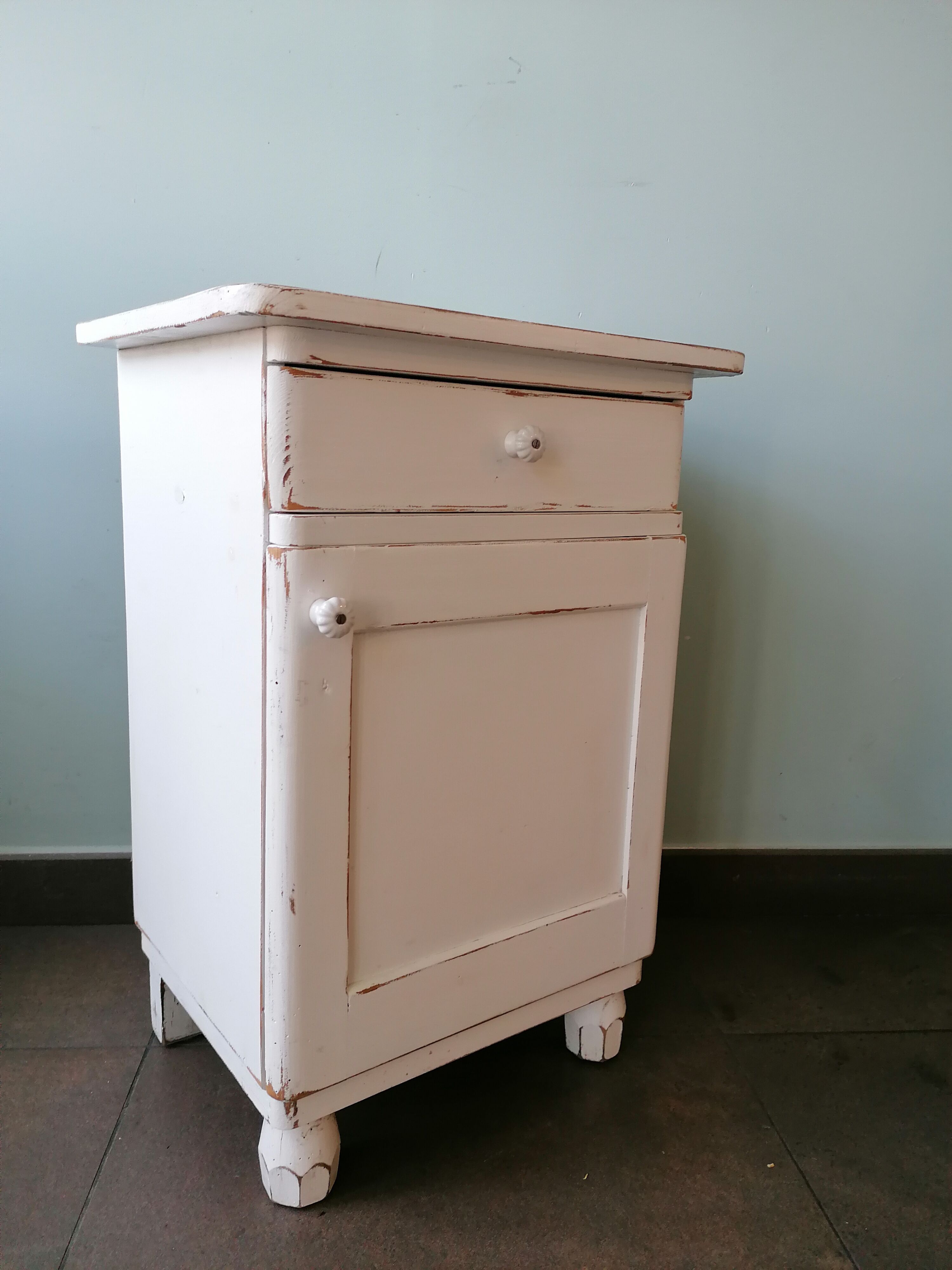 Pair of vintage wooden bedside tables