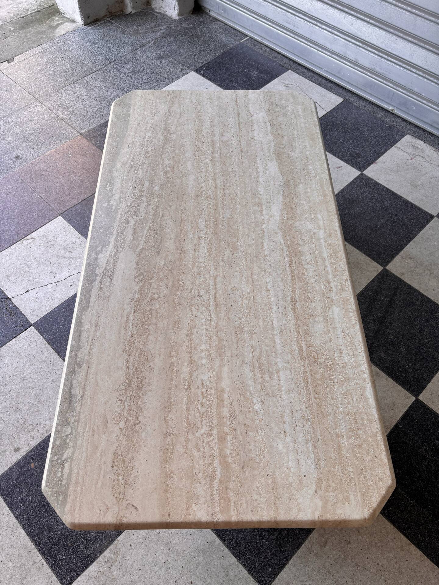 Vintage coffee table in travertine