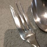 Silver-plated metal stew fork and spoon, Christofle silversmith, Albi