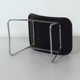 Vintage footstool by rudolf wolf & j.h. rohe for rohe noordwolde, 1960s | black skai