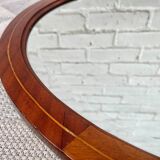 Vintage oval bevelled mirror mahogany frame
