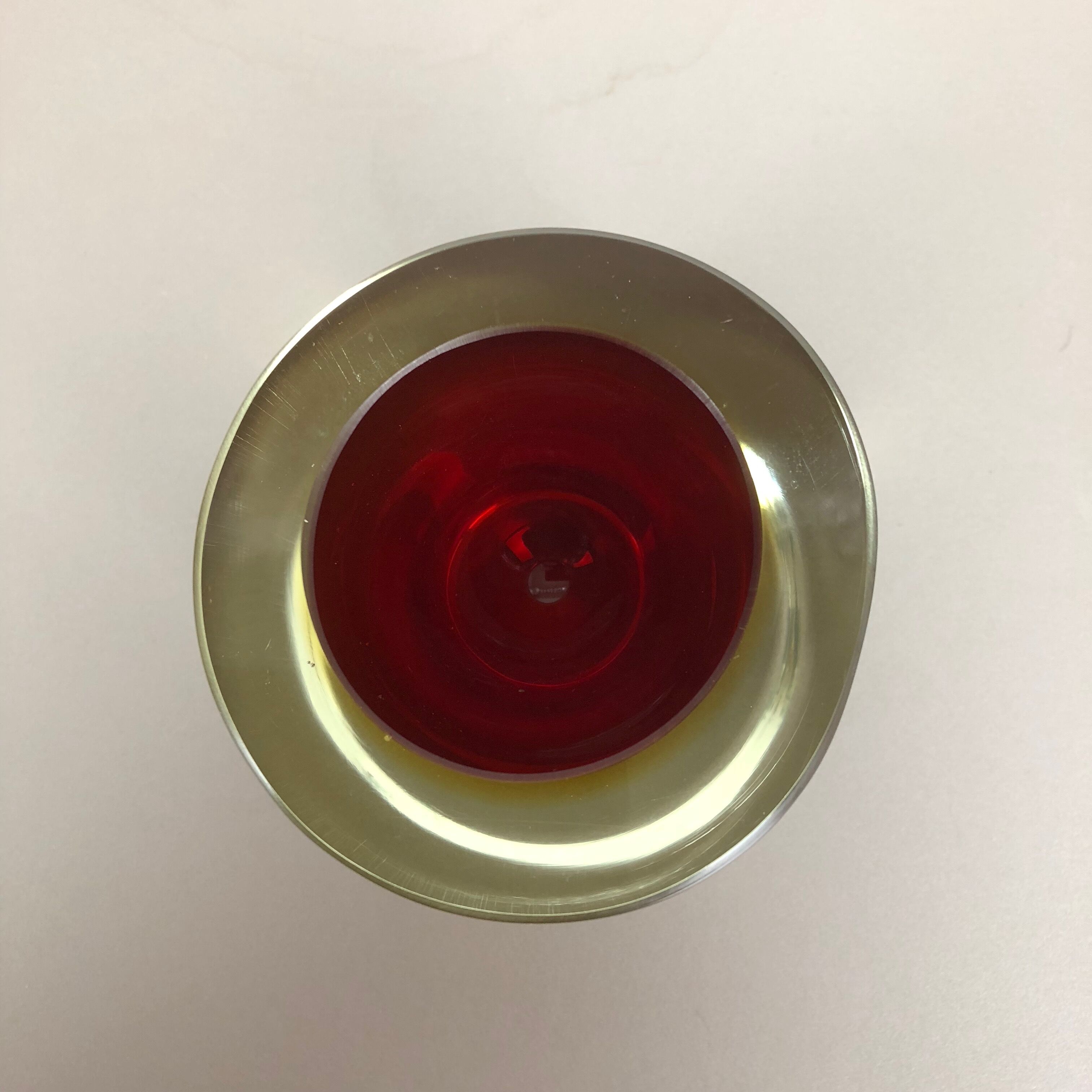 Multi-Color Murano Vetri Glass Sommerso Bowl Shell Ashtray Element, Italy, 1970s